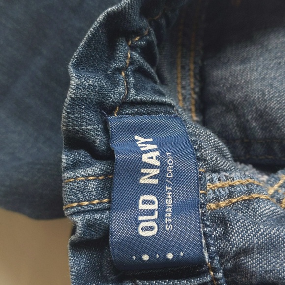 old navy paper bag waist straight leg rolled hem denim jeans 3T toddler girls - Picture 3 of 8
